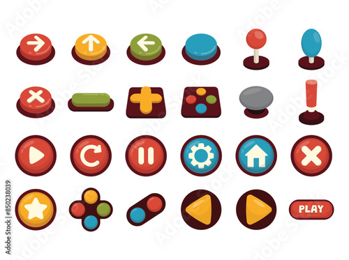 Gaming Button Vector Set