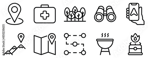 Adventure Icon Set A Line Style Collection for Explorers