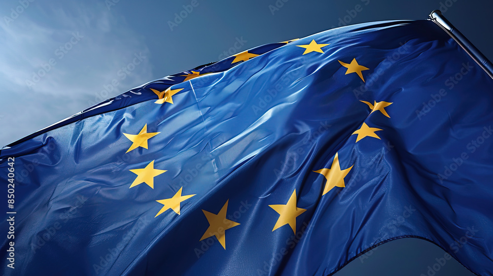 waving europe union flag waving europe union flag