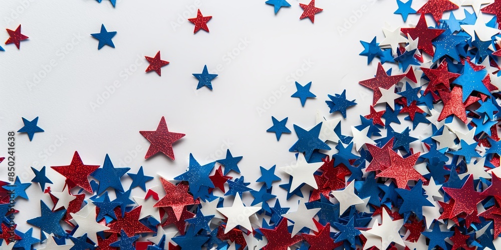 Festive Flowing American Flags with Stars Background Festive Flowing American Flags with Stars Background