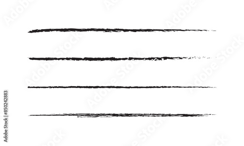 Pen brush and pencil vector strokes. Template for brush. Wave, straight, dotted, zigzag lines