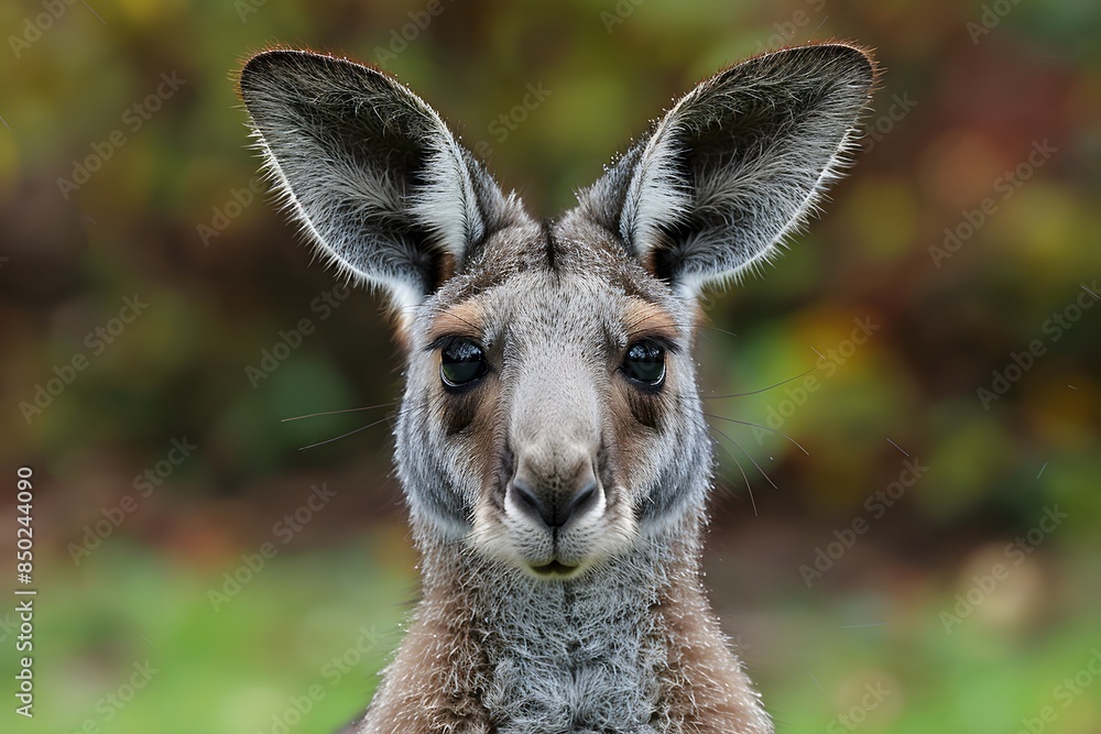 Fototapeta premium Adorable Kangaroo Portrait in Natural Habitat - Perfect for Wildlife and Nature Photography Projects