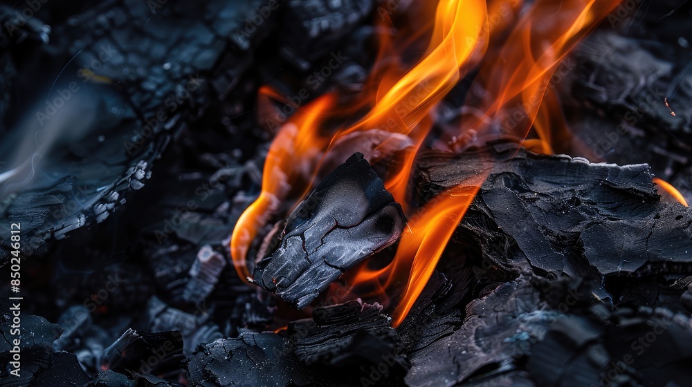 Close-up of a piece of paper burning with orange flames and ashes against a black background Close-up of a piece of paper burning with orange flames and ashes against a black background