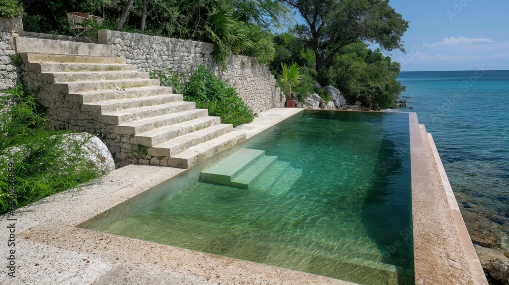Spa Hotel swimming pool near the sea with rest zone Spa Hotel swimming pool near the sea with rest zone