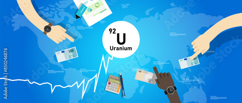 Uranium price going up rising high rise increase in metal mineral nuclear commodity market international trading market