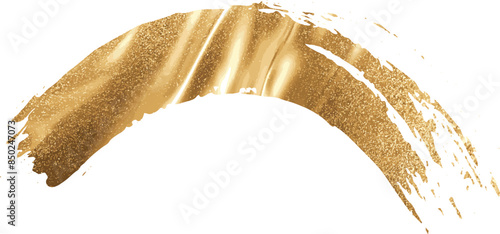 Golden paint Realistic brush. luxury gold Decorative glittering brush stroke.