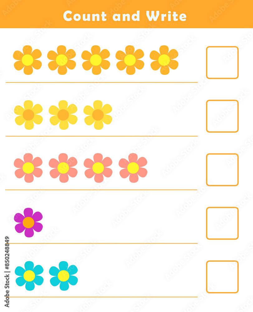 Count and write numbers 1-5. Counting objects worksheet for kids. Educational fun game for children. Kindergarten Counting Worksheet. Count and write numbers 1-5. Counting objects worksheet for kids. Educational fun game for children. Kindergarten Counting Worksheet.