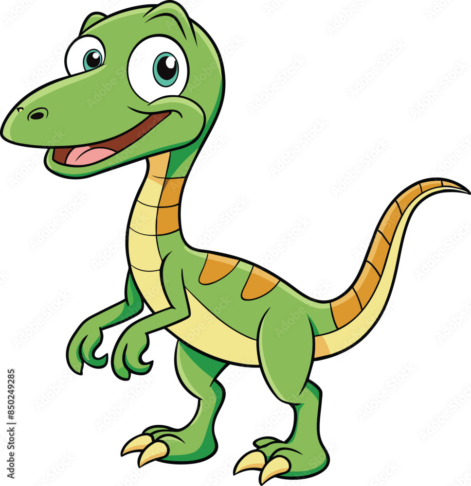 Fototapeta premium Happy Coelophysis Dinosaur Cartoon vector on a white background 