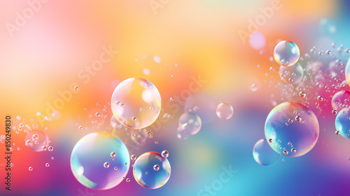 Colorful background with bubbles floating in the air