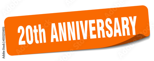 20th anniversary sticker. 20th anniversary label