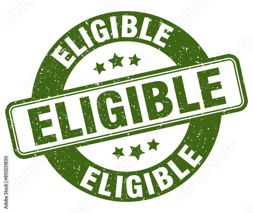 eligible stamp. eligible label. round grunge sign