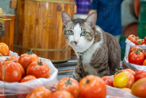 Cat, the owner of the tomato shop