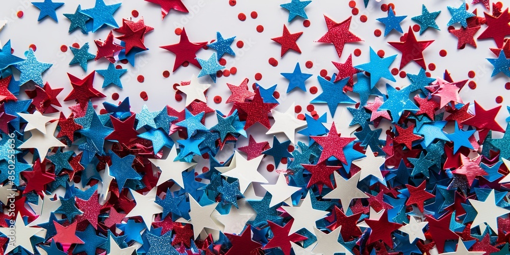 Festive Flowing American Flags with Stars Background Festive Flowing American Flags with Stars Background