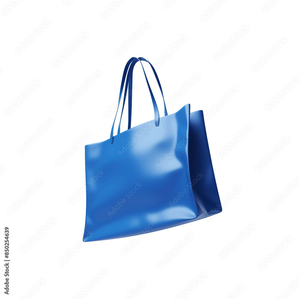A Gleaming Blue Tote Bag Floating in Space A Gleaming Blue Tote Bag Floating in Space