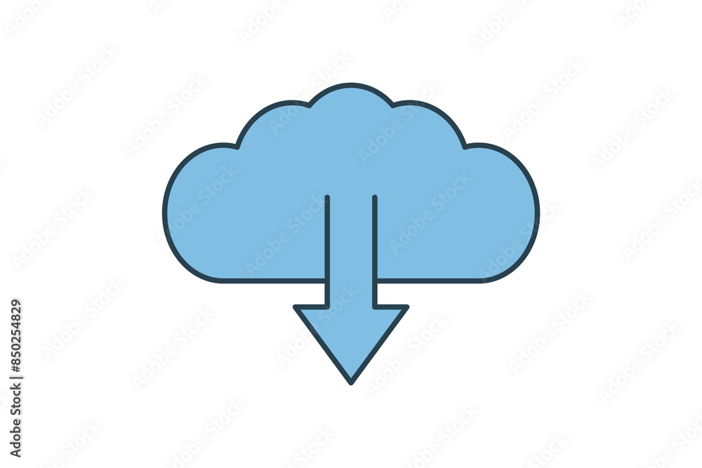 Cloud download upload icon. icon related to cloud computing. suitable for web site, app, user interfaces, printable etc. flat line icon style. simple vector design editable Cloud download upload icon. icon related to cloud computing. suitable for web site, app, user interfaces, printable etc. flat line icon style. simple vector design editable