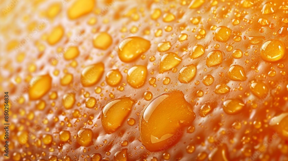 Close-up of fresh water droplets on a vibrant orange surface, capturing the texture and vibrant color in high detail. Perfect for backgrounds and designs. Close-up of fresh water droplets on a vibrant orange surface, capturing the texture and vibrant color in high detail. Perfect for backgrounds and designs.