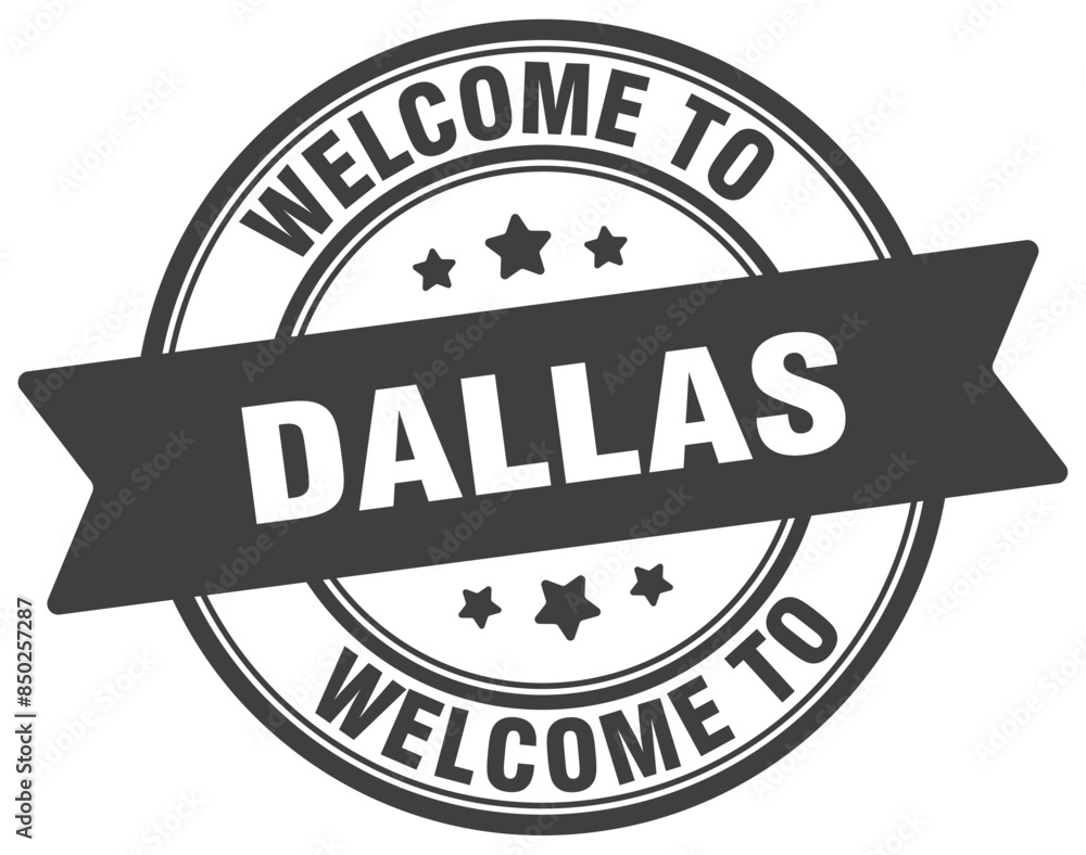 Welcome to Dallas stamp. Dallas round sign