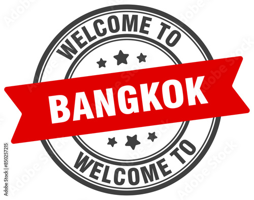 Welcome to Bangkok stamp. Bangkok round sign