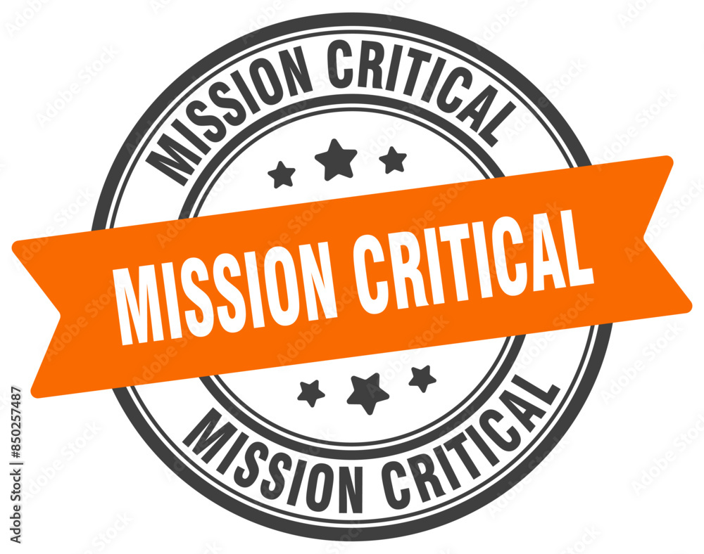 Fototapeta premium mission critical stamp. mission critical label on transparent background. round sign