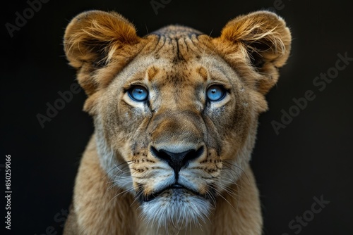 Lion and black background