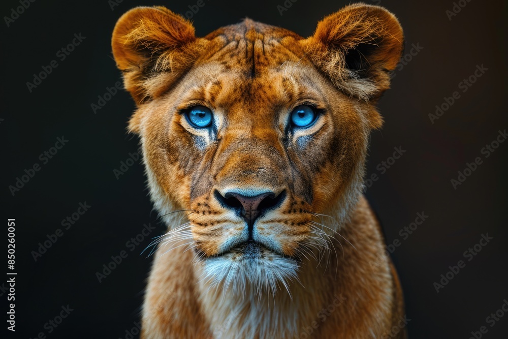 Lion and black background Lion and black background