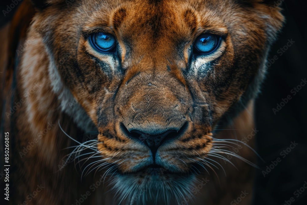 Lion and black background Lion and black background