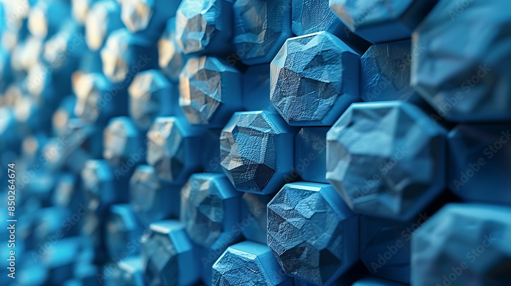 3D hexagons popping out from the surface, shades of blue and teal, hd quality, digital rendering, high contrast, geometric precision, modern design, artistic composition, dynamic and elegant. 3D hexagons popping out from the surface, shades of blue and teal, hd quality, digital rendering, high contrast, geometric precision, modern design, artistic composition, dynamic and elegant.