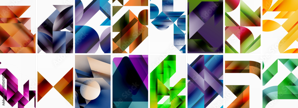 Set of abstract minimal geometric backgrounds with lines, circles and triangles. Vector Illustration For Wallpaper, Banner, Background, Card, Book Illustration, landing page Set of abstract minimal geometric backgrounds with lines, circles and triangles. Vector Illustration For Wallpaper, Banner, Background, Card, Book Illustration, landing page