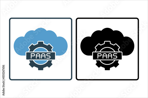 PaaS icon. icon related to cloud computing. suitable for web site, app, user interfaces, printable etc. solid icon style. simple vector design editable