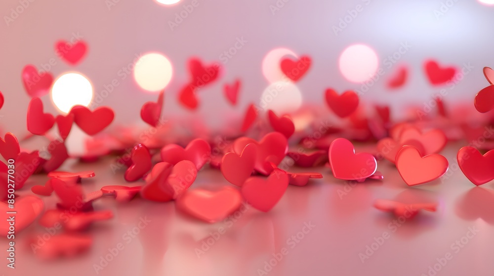 Love background red hearts with blurred bokeh. Love background red hearts with blurred bokeh.