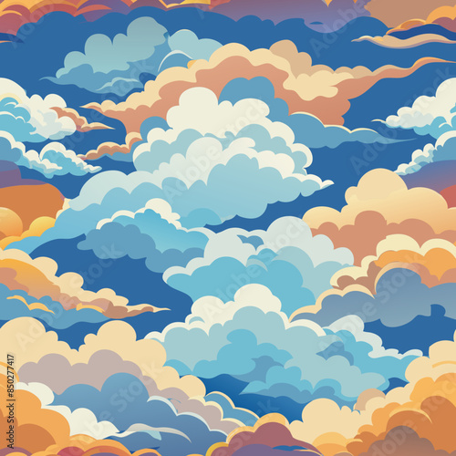 seamless pattern with clouds.
