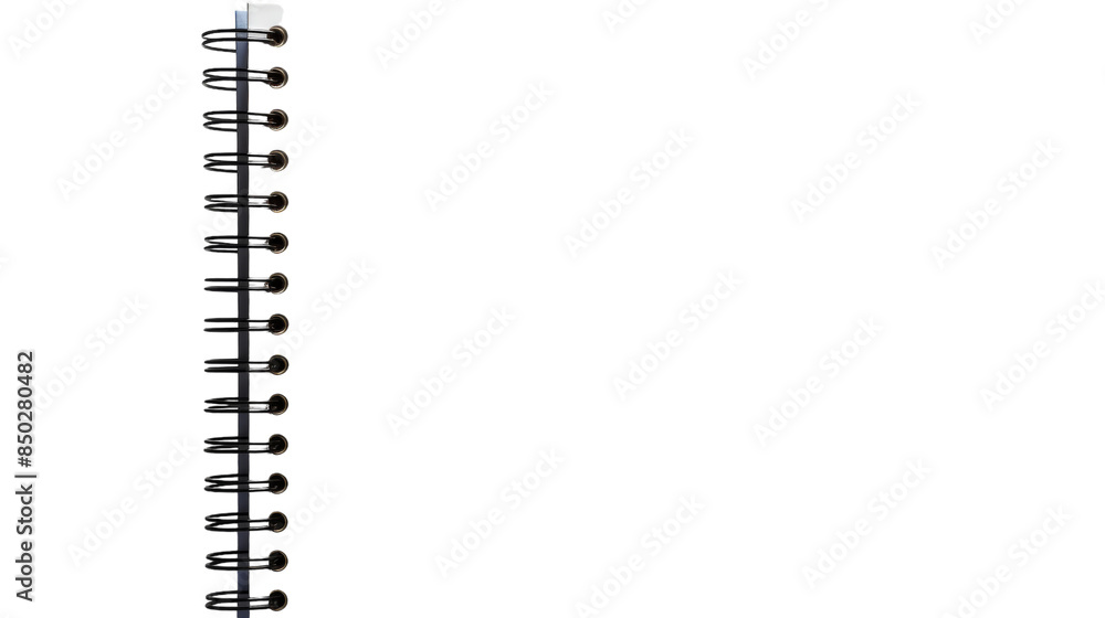 Close Up of a Black Spiral Binding on a White Notebook Close Up of a Black Spiral Binding on a White Notebook