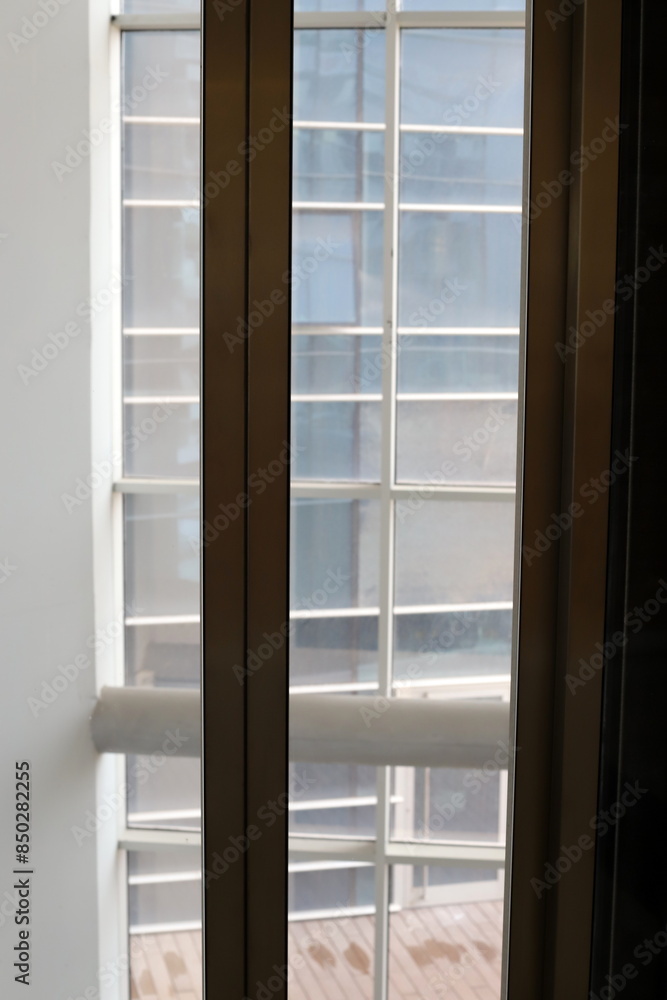 A small window as an architectural detail of housing construction in Israel. A small window as an architectural detail of housing construction in Israel.