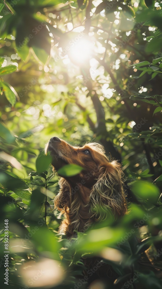 Curious Cocker Spaniel Enjoying a New Adventure Outdoors Curious Cocker Spaniel Enjoying a New Adventure Outdoors
