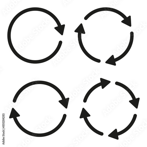 circle arrow icon set. isolated on transparent background.