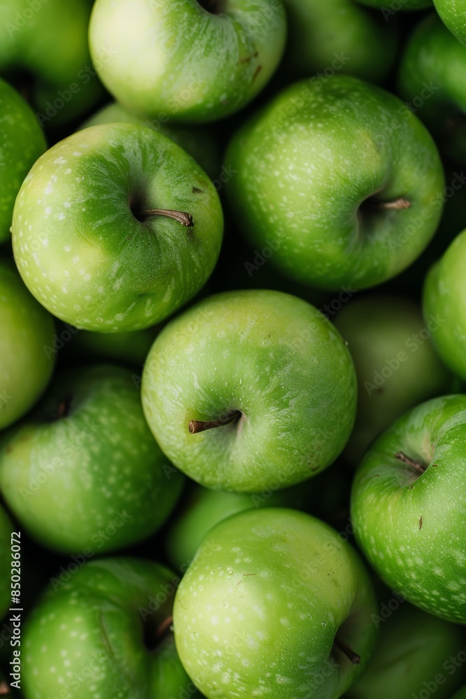 Closeup of Fresh Green Apples in a Pile Closeup of Fresh Green Apples in a Pile