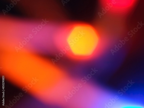 
The psychedelic lights in the urban night scene