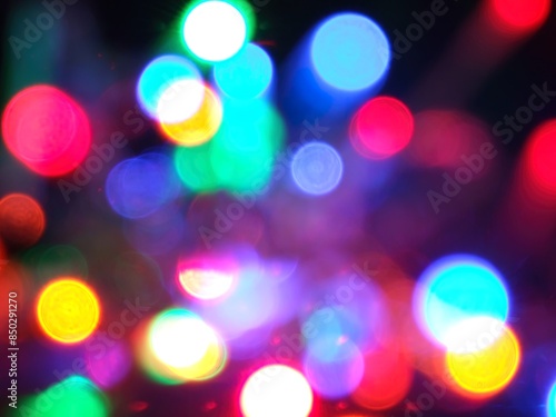 
The psychedelic lights in the urban night scene