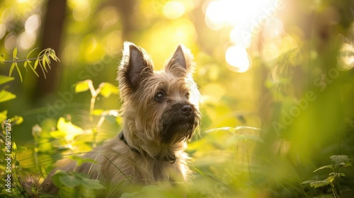 Curious Cairn Terrier exploring the great outdoors photo