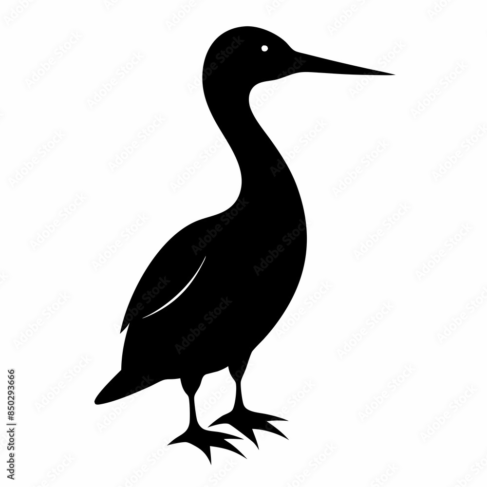 Obraz premium Gannet bird animal Silhouette Vector illustration svg