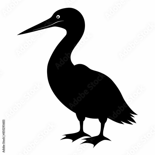 Gannet bird animal Silhouette Vector illustration svg