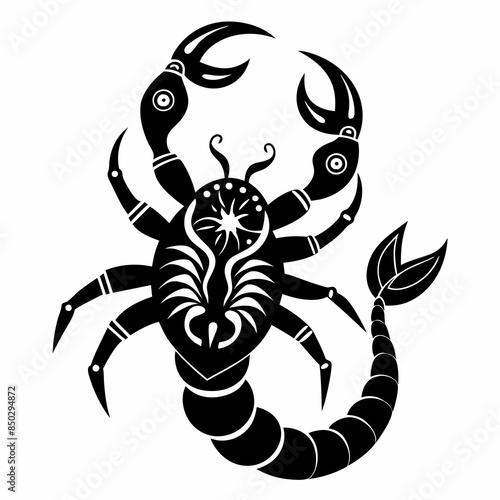 Vector coloring Scorpion for adults illustration. 