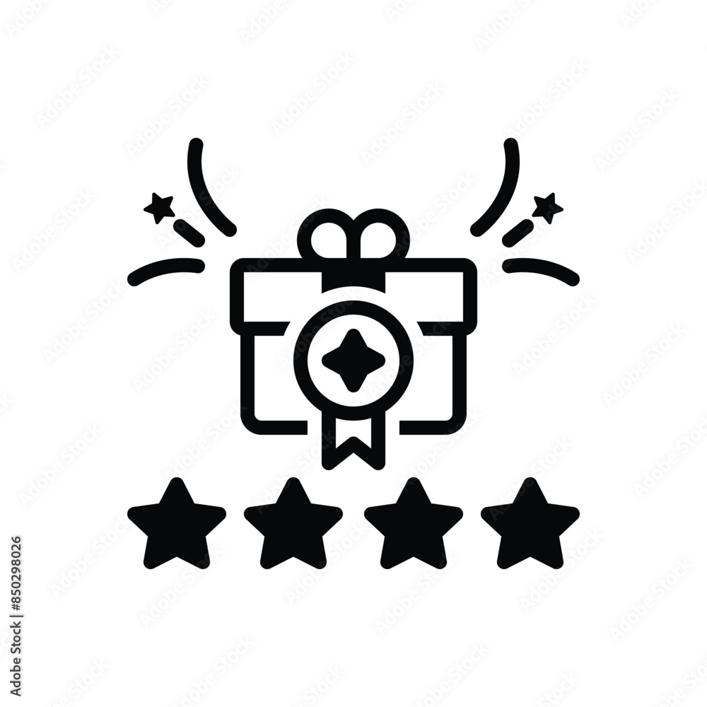Fototapeta premium Black solid icon for reward 
