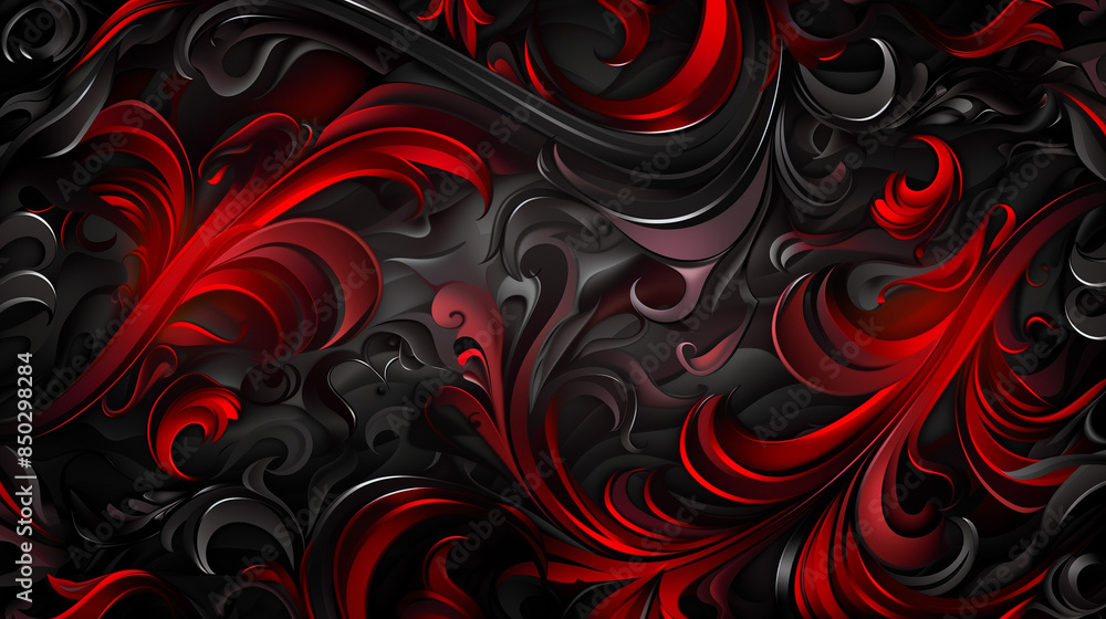 Intense shades of red and deep black that create a contrasting and dynamic composition. Intense shades of red and deep black that create a contrasting and dynamic composition.