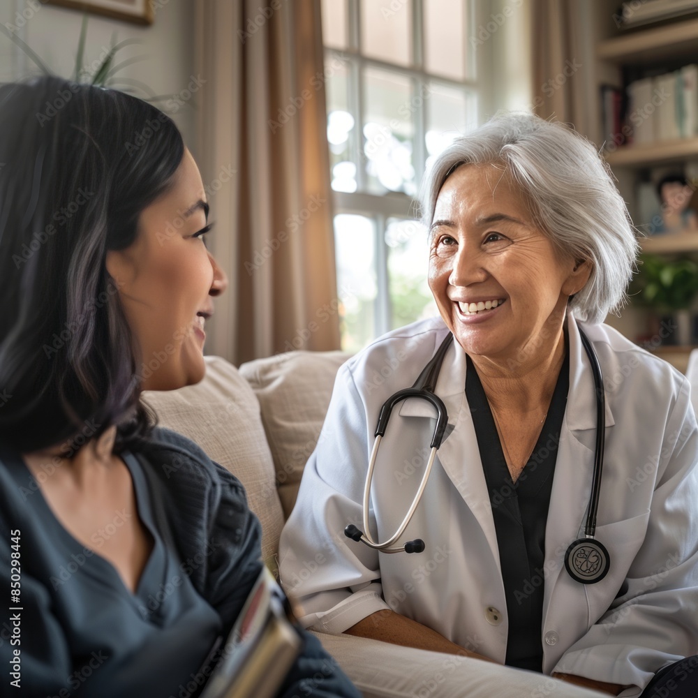 Woman With Stethoscope Talking to Another Woman Woman With Stethoscope Talking to Another Woman