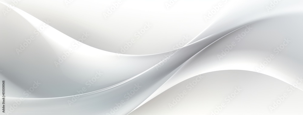 Fototapeta premium Abstract white wave background with smooth lines, minimalist designs, modern presentations, sleek websites, and clean digital artworks. Perfect for creating white geometric abstract background