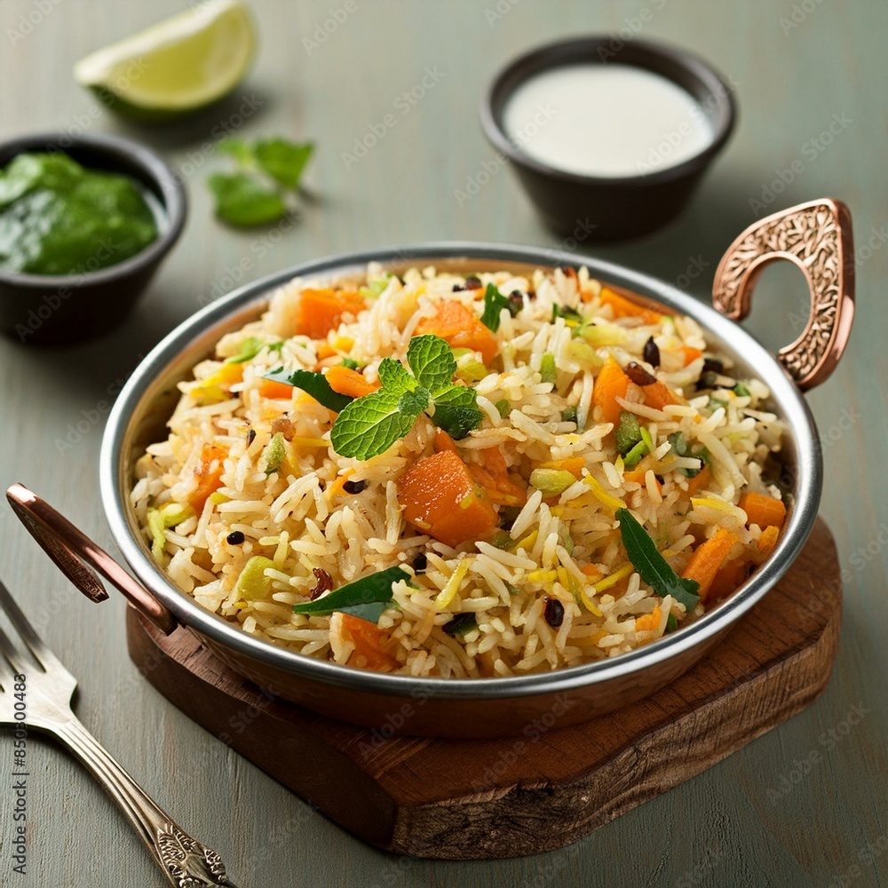 Indian food veg biryani or veg pulav