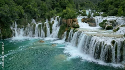 Drone Views of Nature's Beauty: Enchanting Waterfalls from Above