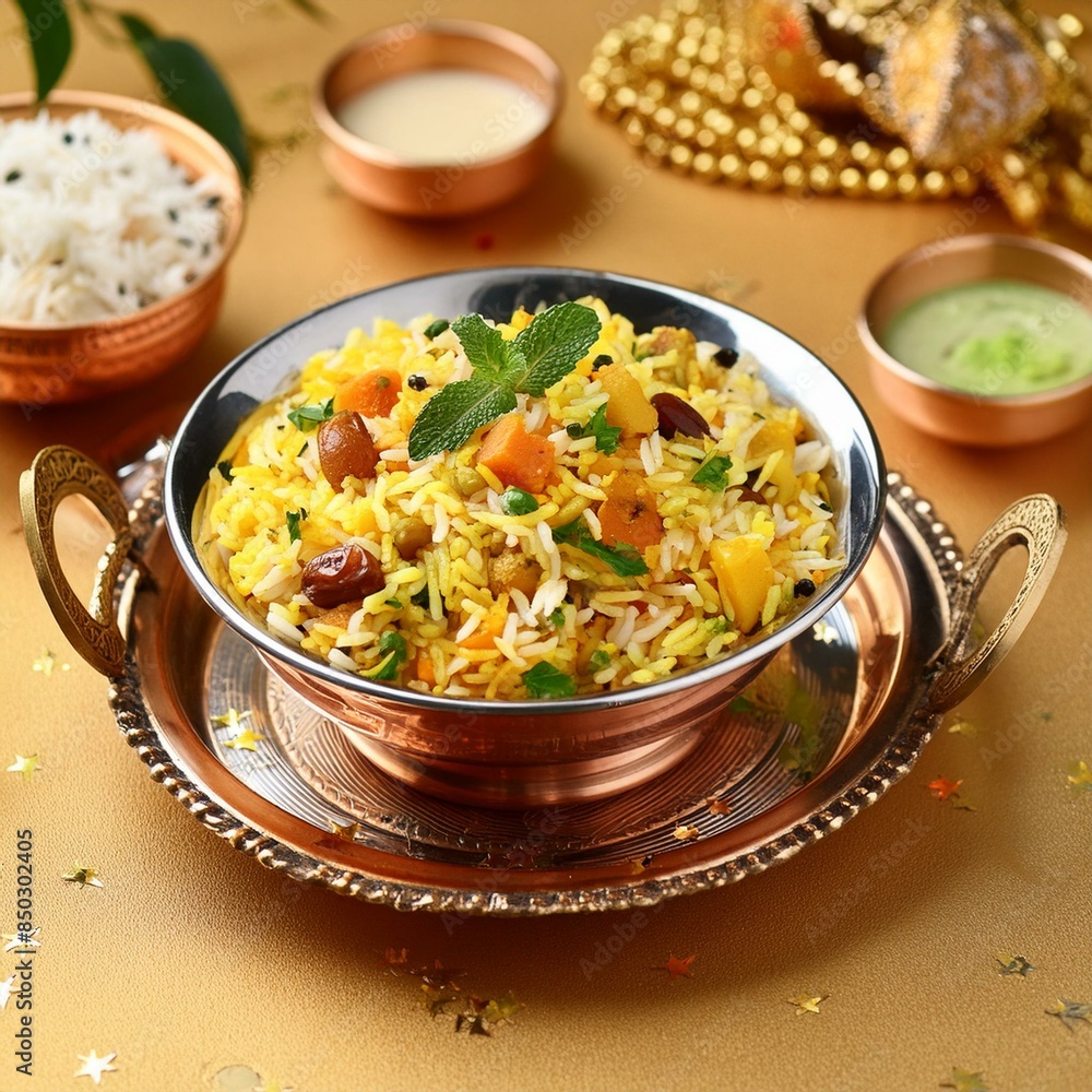 Indian food veg biryani or veg pulav Indian food veg biryani or veg pulav