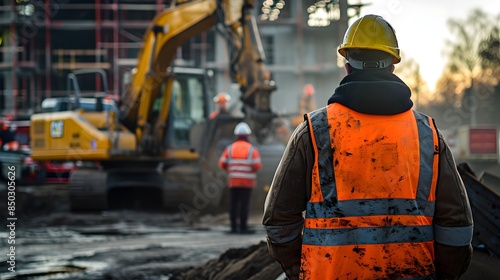 Construction Workers Communicating with Machines - Industrial Job Site